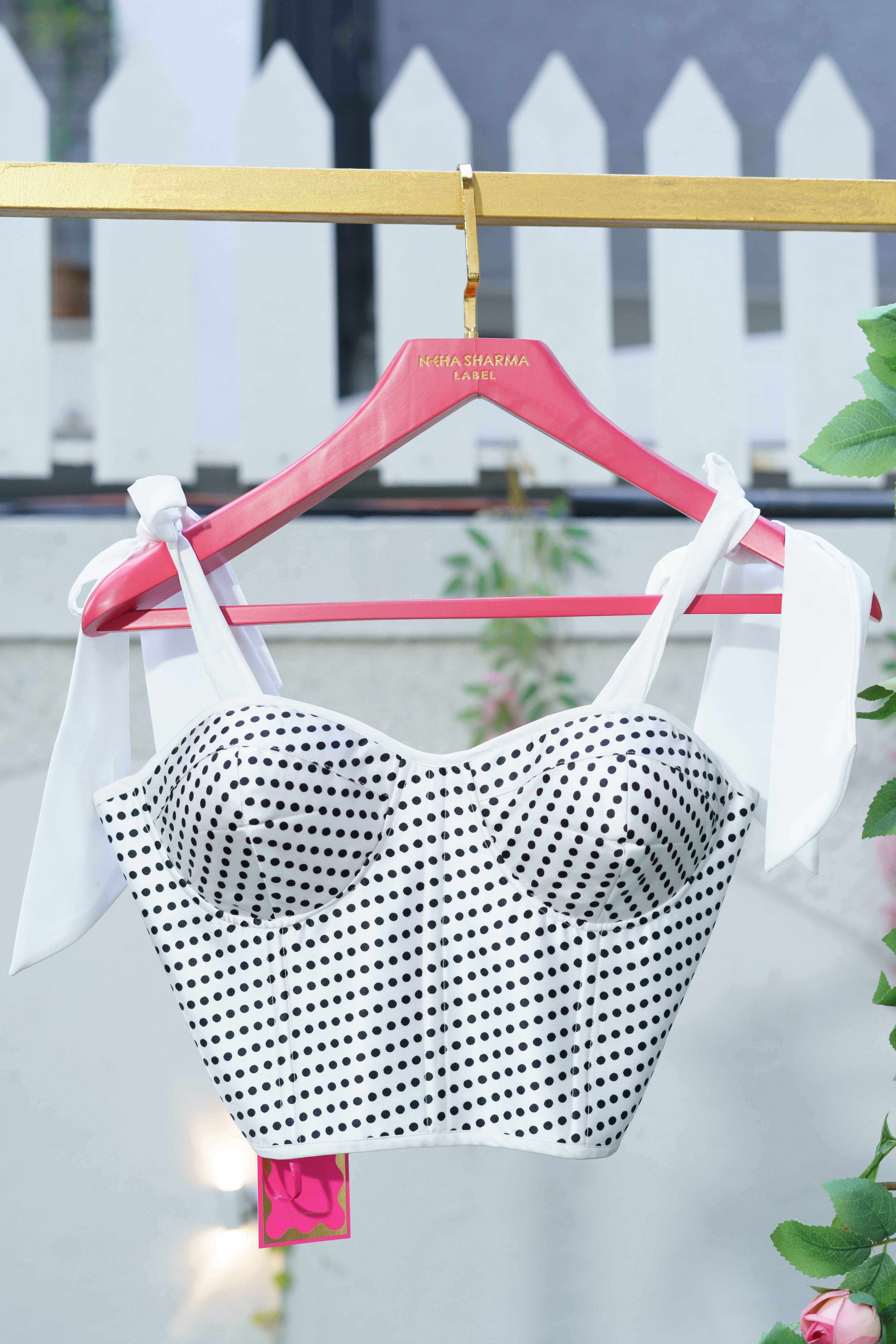 Dainty Dots White Corset Blouse